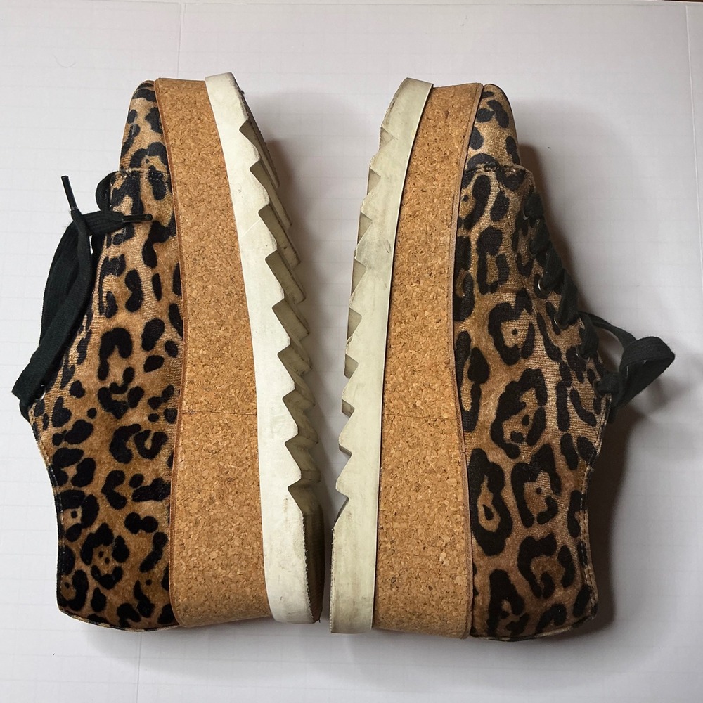 Steve Madden Korrie Leopard Print‎ Velvet Platform Sneakers Women's Size 10B - Picture 4 of 5
